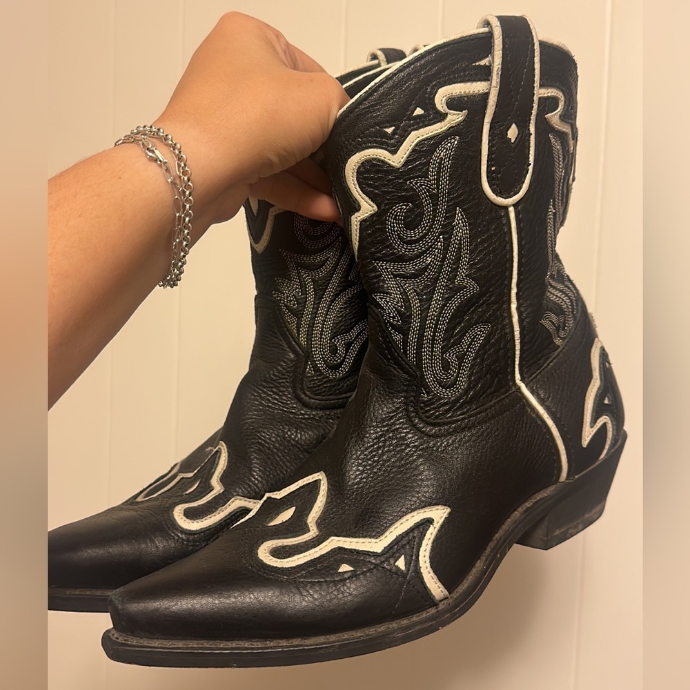 Black and White Western Cowboy Boots